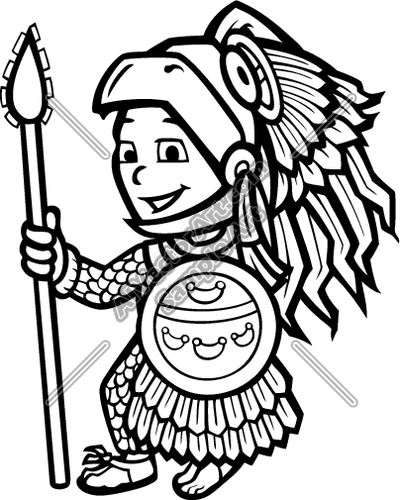 Aztec . Warrior clipart child