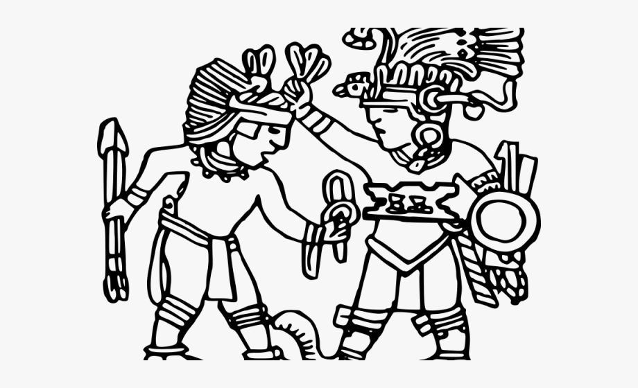 aztec clipart black and white