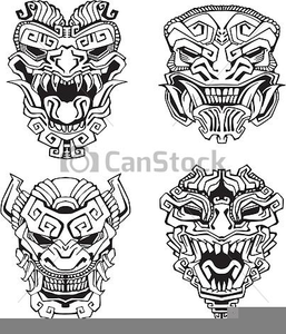 X free clip art. Aztec clipart face