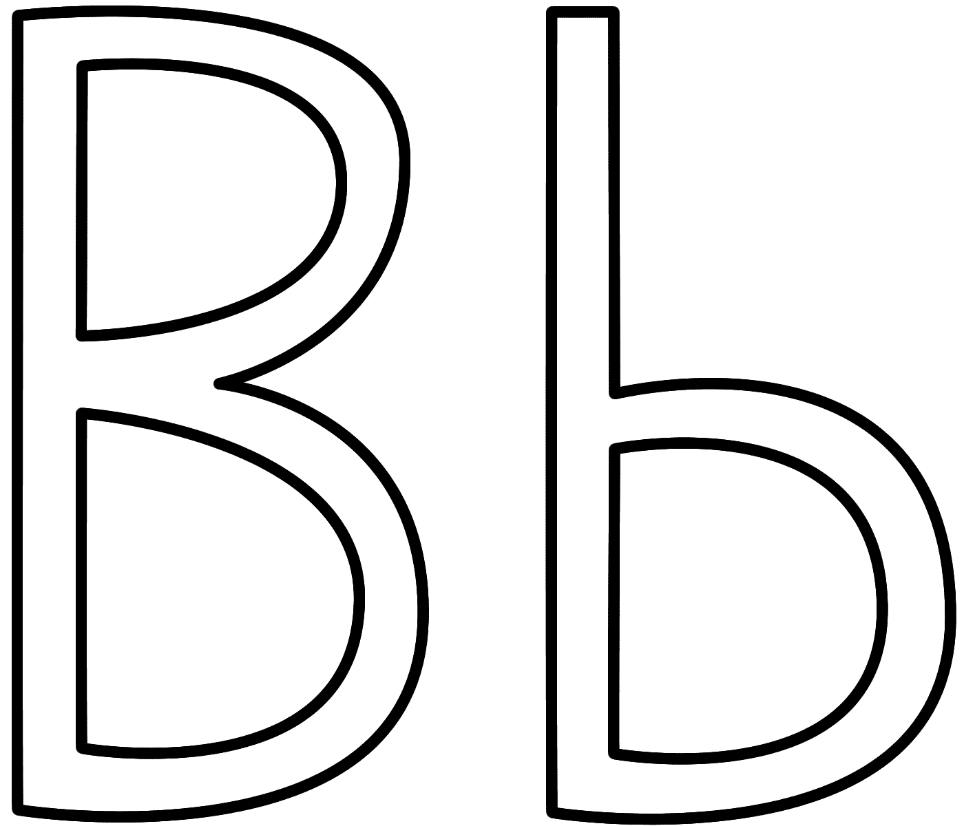 B clipart alphabet coloring page. Unique letter pages collection