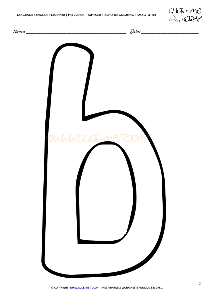 Small letter . B clipart alphabet coloring page