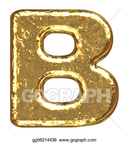 B clipart captial. Stock illustration golden font