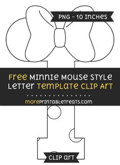 B clipart template. Free minnie mouse style