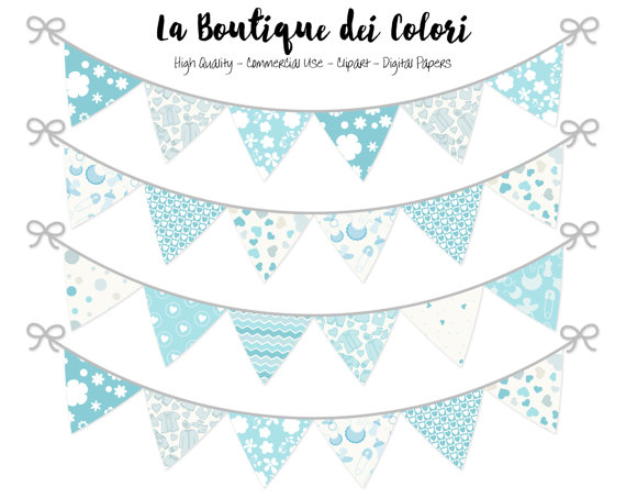 Baby clipart banner. Boy bunting banners party