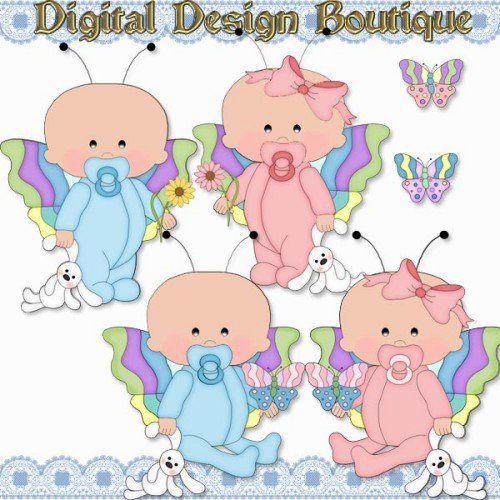 Baby country graphics . Babies clipart butterfly