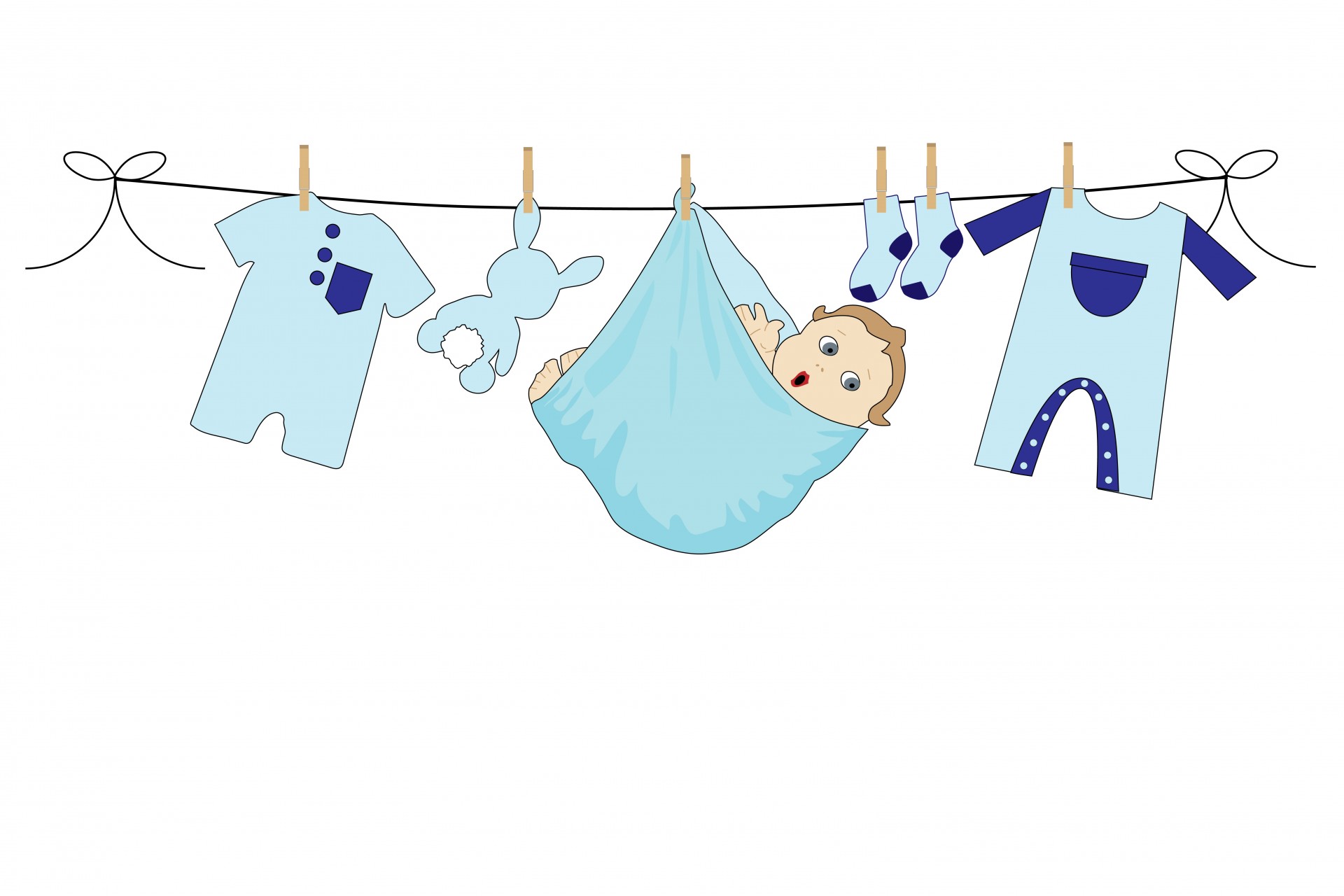 babies clipart clothesline