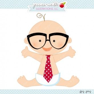 Geeky baby boy graphic. Babies clipart cute