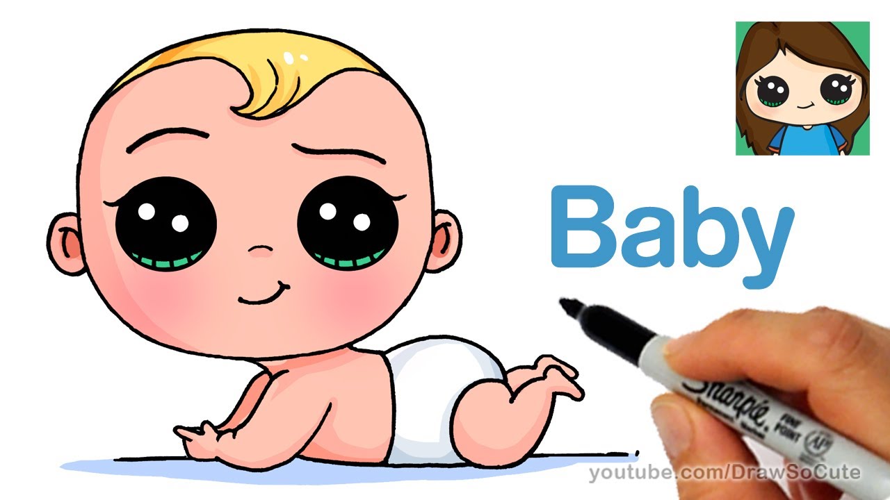 How to draw a. Babies clipart easy