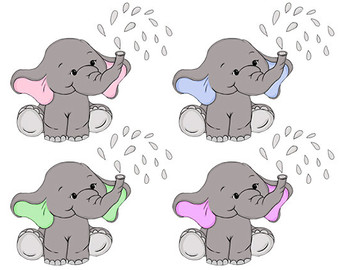 Clip art etsy baby. Babies clipart elephant