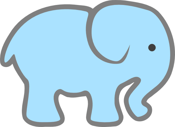 Face template lt blue. Clipart elephant printable
