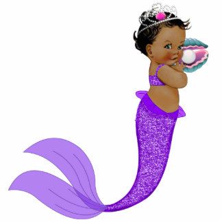 Girl ethnic cutout mermaids. Mermaid clipart baby shower