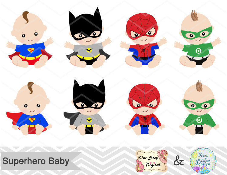 Baby clipart superhero. Digital boys clip art
