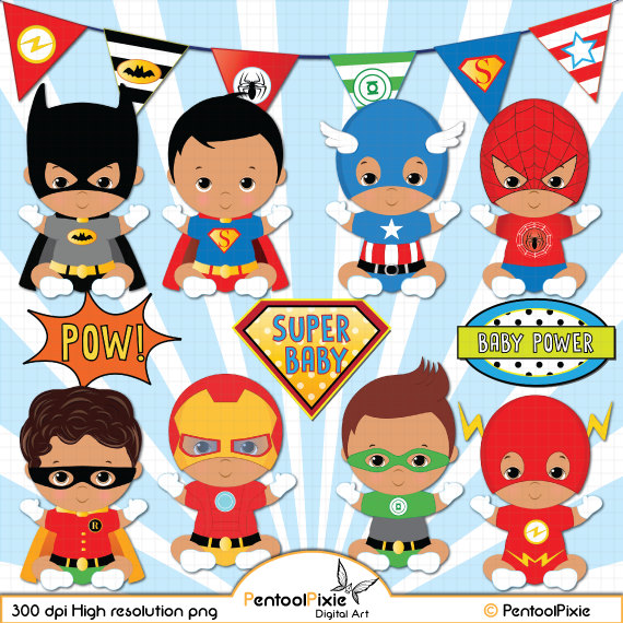 babies clipart superhero