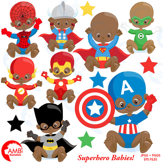Babies super hero birthday. Baby clipart superhero