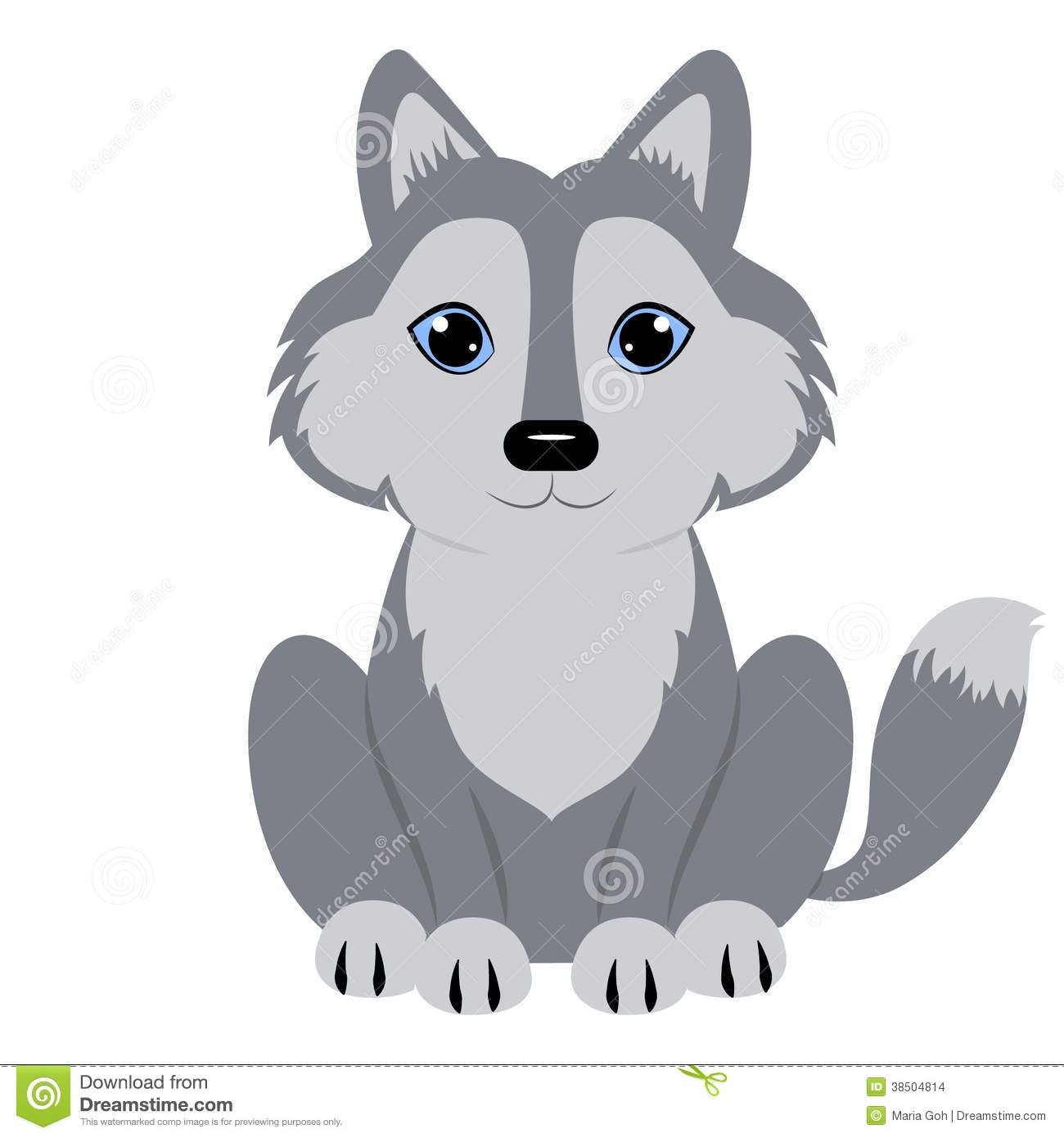 Husky clipart wolf cub. Animals in cartoon 