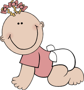Girl crawling clip art. Baby clipart animated