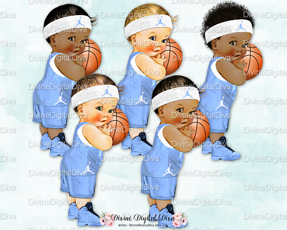 baby clipart basketball