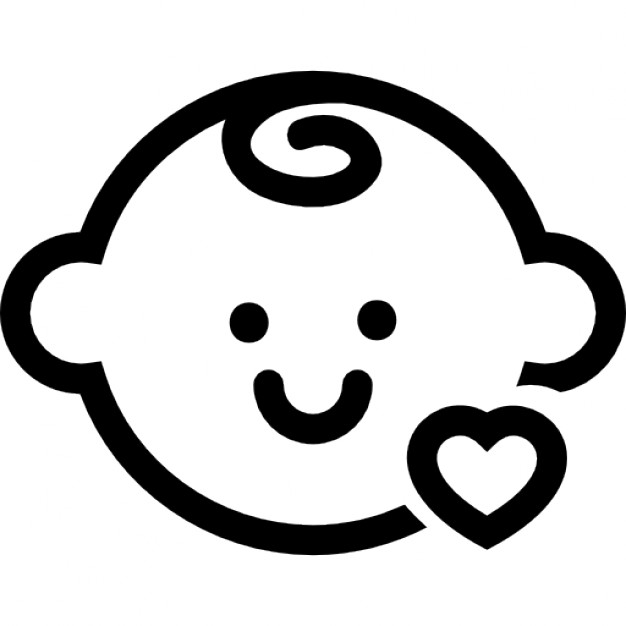 Baby clipart icon. Head with a small
