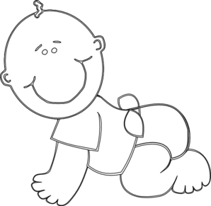 Boy crawling clip art. Baby clipart outline