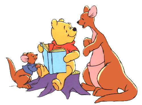 Winnie the pooh and. Baby clipart reading