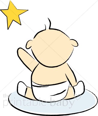 Reaching for the stars. Baby clipart star
