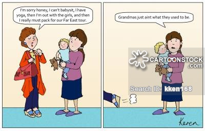 Babysitter cartoons and comics. Babysitting clipart bad family