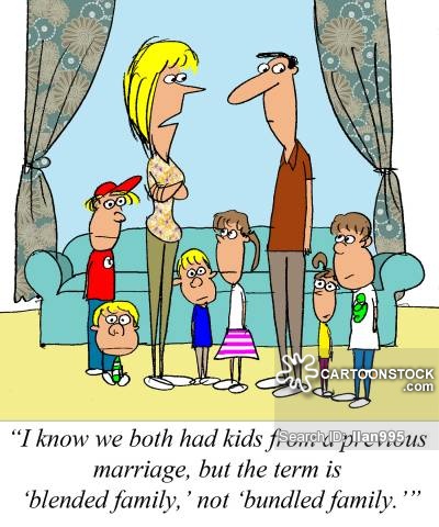 Families cartoons and comics. Babysitting clipart blended family