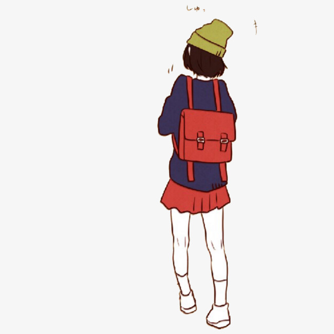 Back clipart back girl. Painted hat png image