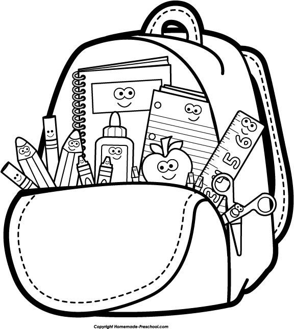 To school printable formats. Back clipart black and white