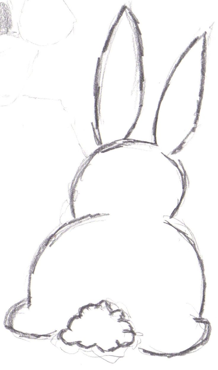 collection of outline. Back clipart bunny