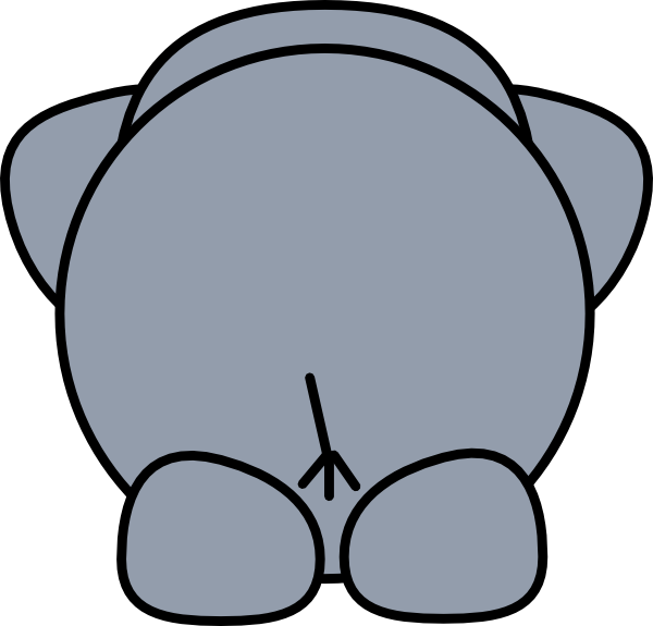 Back clip art at. Clipart elephant vector