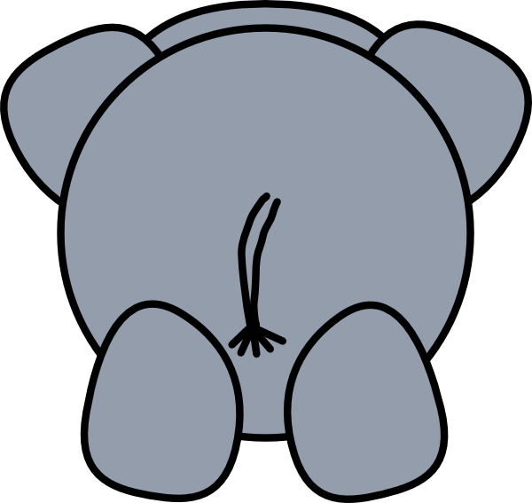 Elephant rear clip art. Back clipart front back