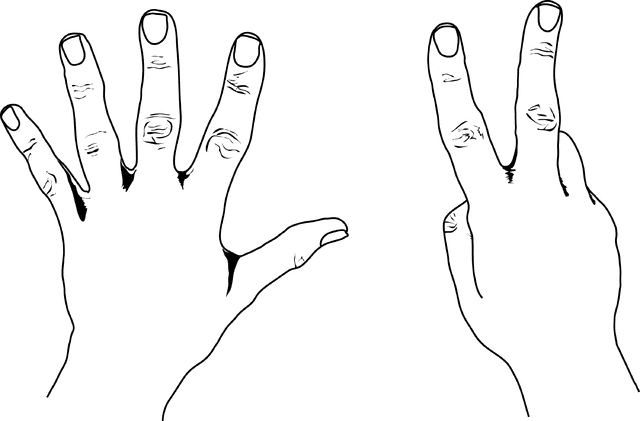 United states style counting. Back clipart hand