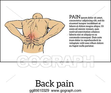 Vector stock in men. Back clipart low back pain