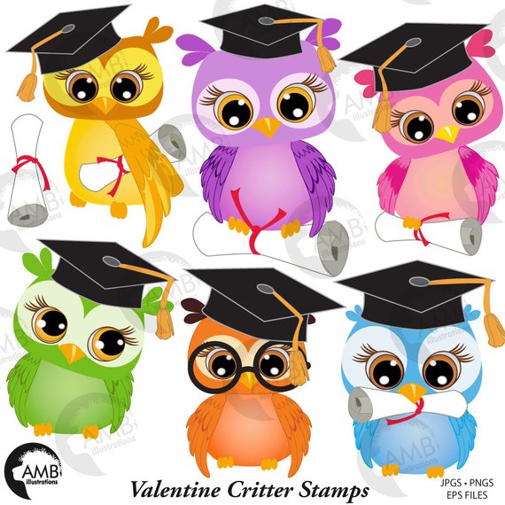 Back clipart owl. Graduation owls clip art