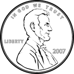 Pennies front and arrays. Back clipart penny