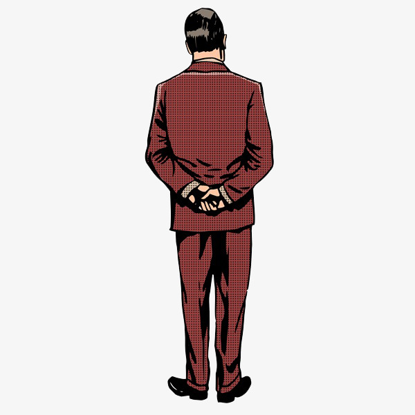 A man with his. Back clipart person