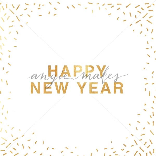 Background clipart confetti. Cute gold new year