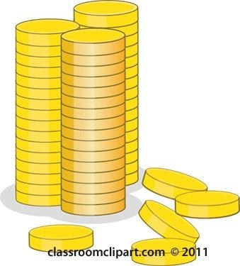 Stack of gold coins. Background clipart money
