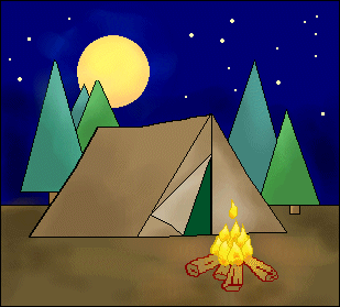 clipart tent night camp