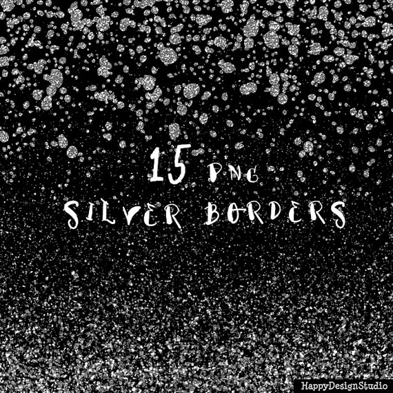 Silver confetti border sparkly. Background clipart sparkle