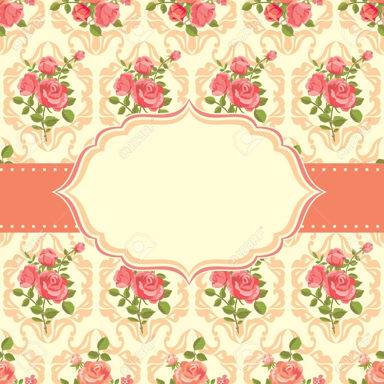 Background clipart vintage. Card romantic with roses