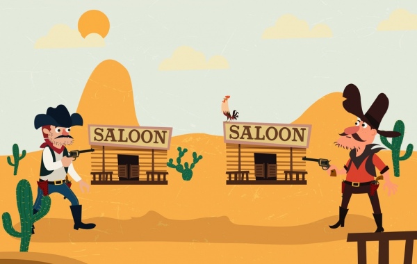 Background clipart wild west. Cowboy free vector download
