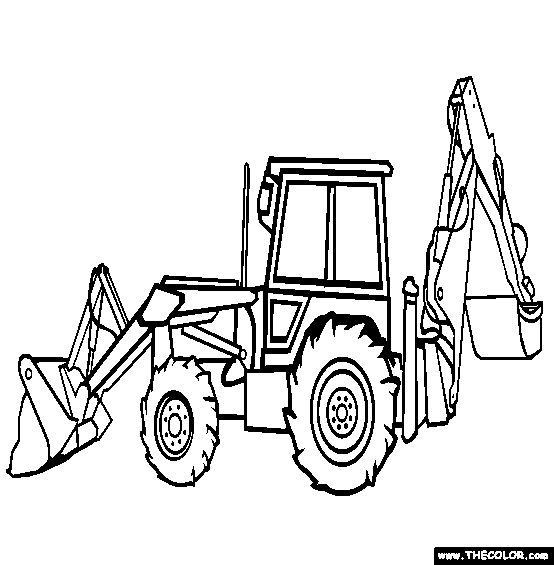 Backhoe clipart black and white.  free trucks coloring