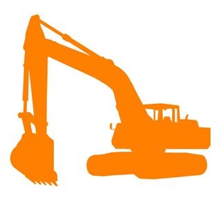 Backhoe clipart construction equipment. Silhouette at getdrawings com