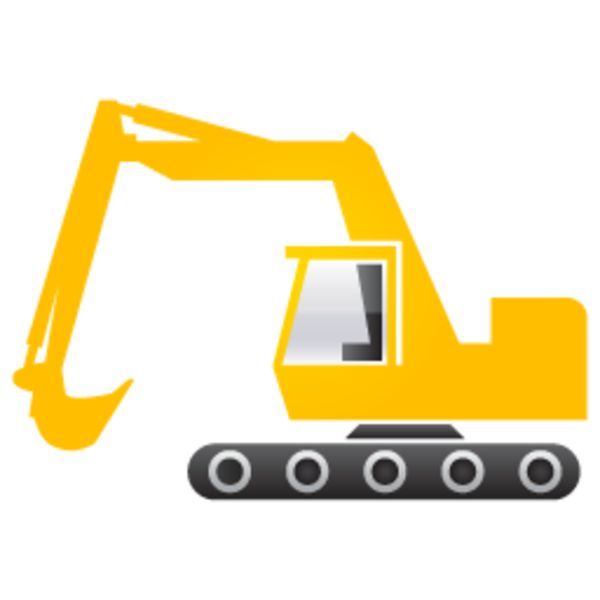 Excavator image vector clip. Backhoe clipart contractor