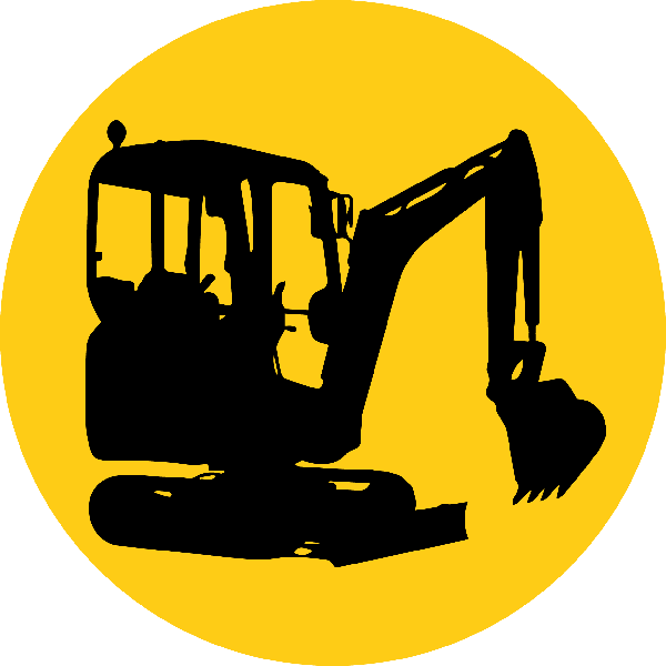 Digger silhouette at getdrawings. Excavator clipart mechanical