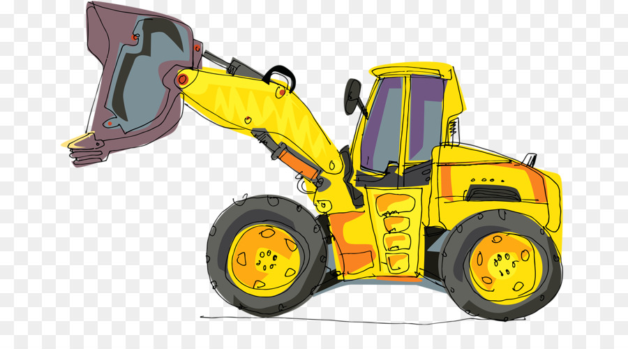 Excavator heavy equipment cartoon. Backhoe clipart plant machinery
