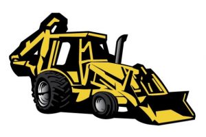 Beach hut station related. Backhoe clipart yellow