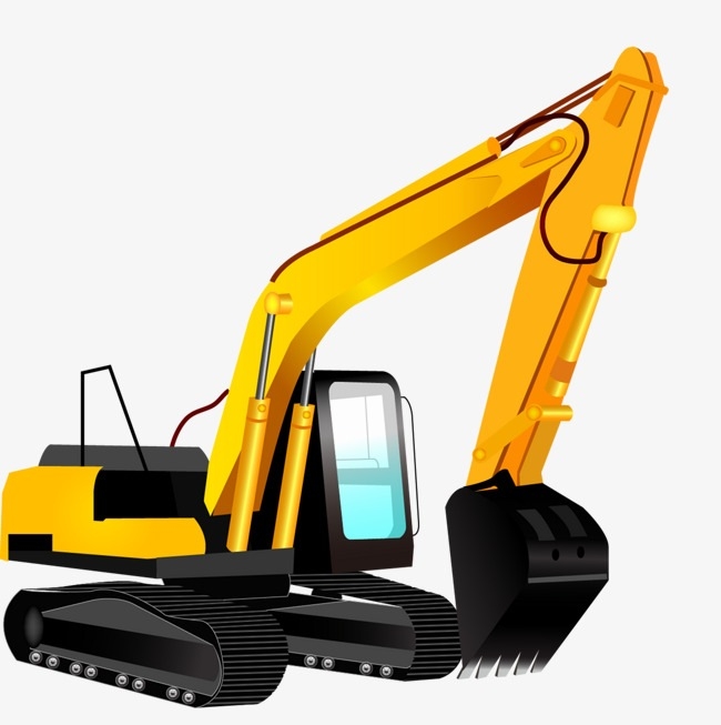 Backhoe clipart yellow. Excavator letters cartoon an